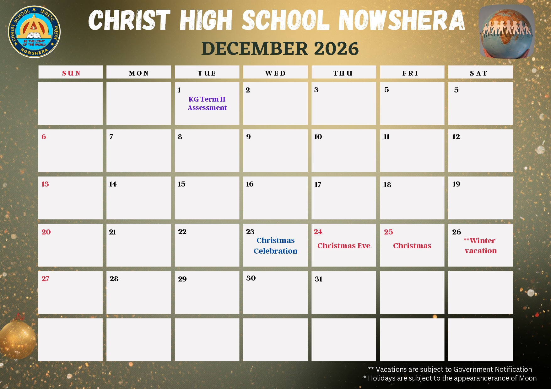 School Calender